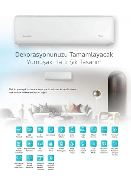 Alarko Flair R32 A++ Klima 18000 BTU Gazlı Split Duvar Tipi Inverter Klima