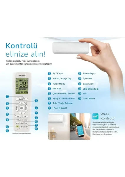 Alarko Flair R32 A++ Klima 18000 BTU Gazlı Split Duvar Tipi Inverter Klima