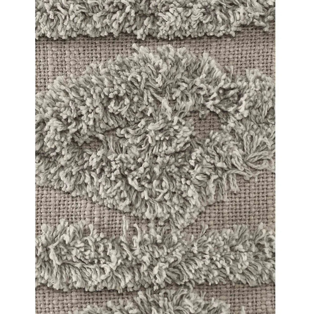 Grey Cushion Cover with Tassels | 40x40cm | Tufted Cotton | Boho Style