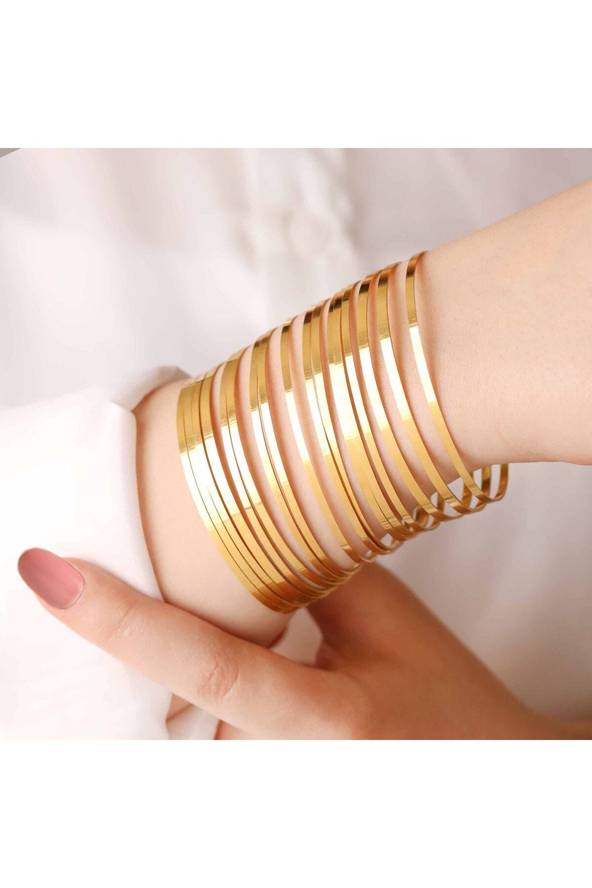 Behram 10 adet gold bilezik 10 lu Ajda Bilezik Seti