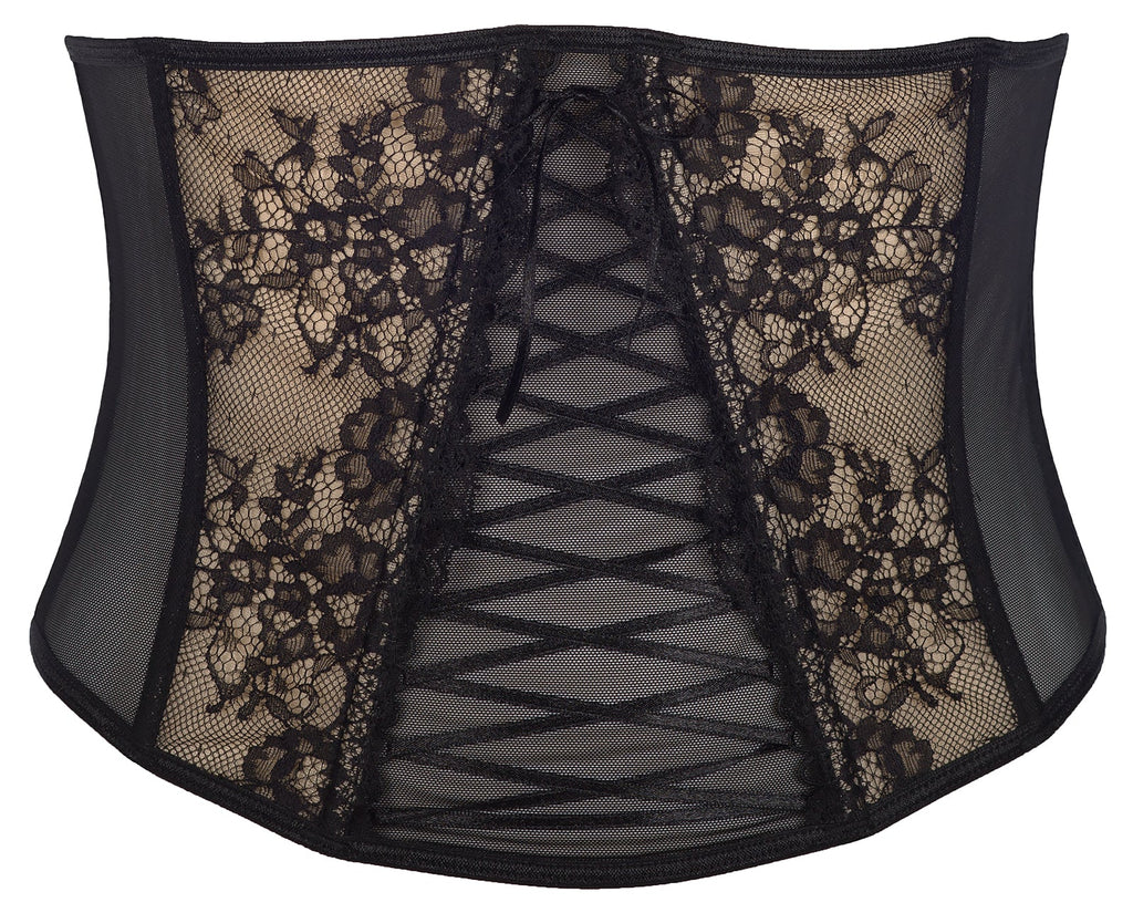 Sheer Lace-Up Waist Cincher Axami Peanut Tarte